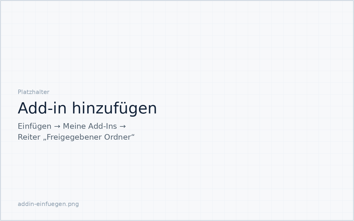 Dialog Meine Add-Ins mit dem Reiter Freigegebener Ordner