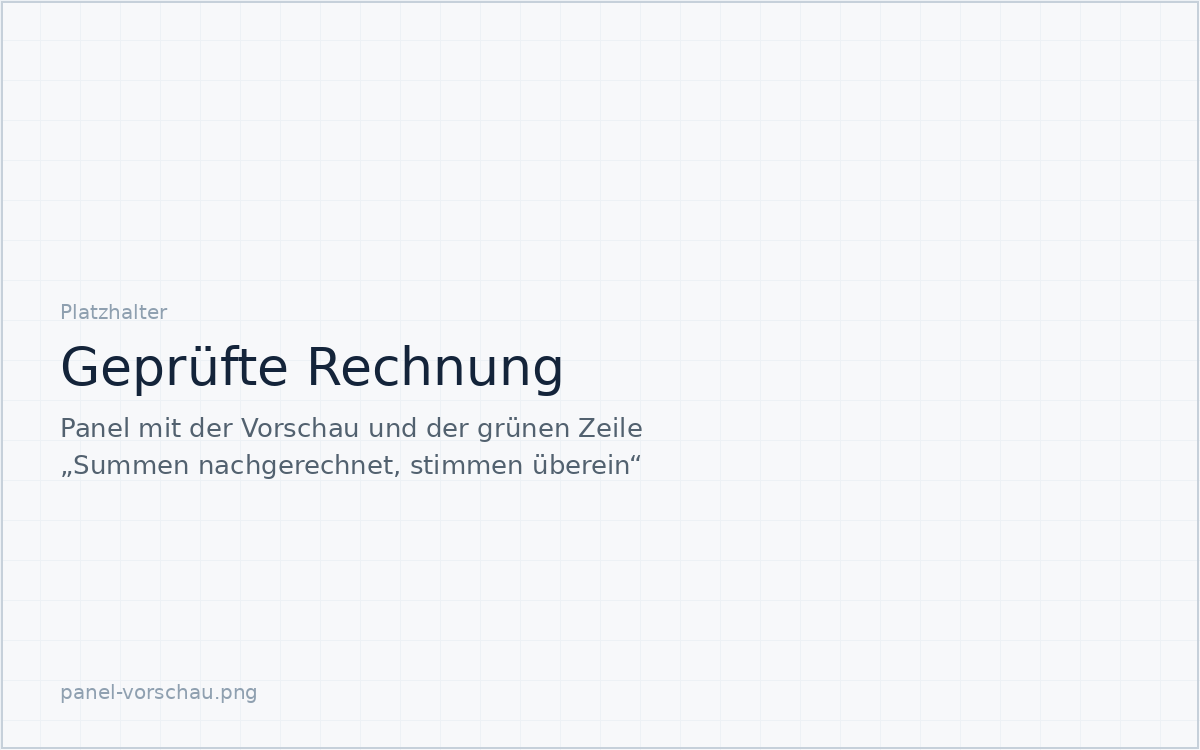 Das Panel in Excel mit der Vorschau und der grünen Bestätigungszeile
