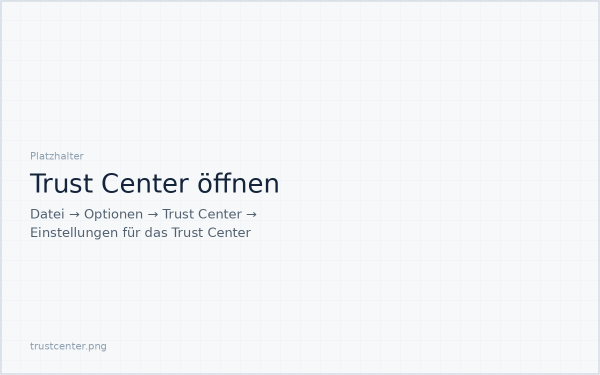 Excel-Optionen mit dem Trust Center